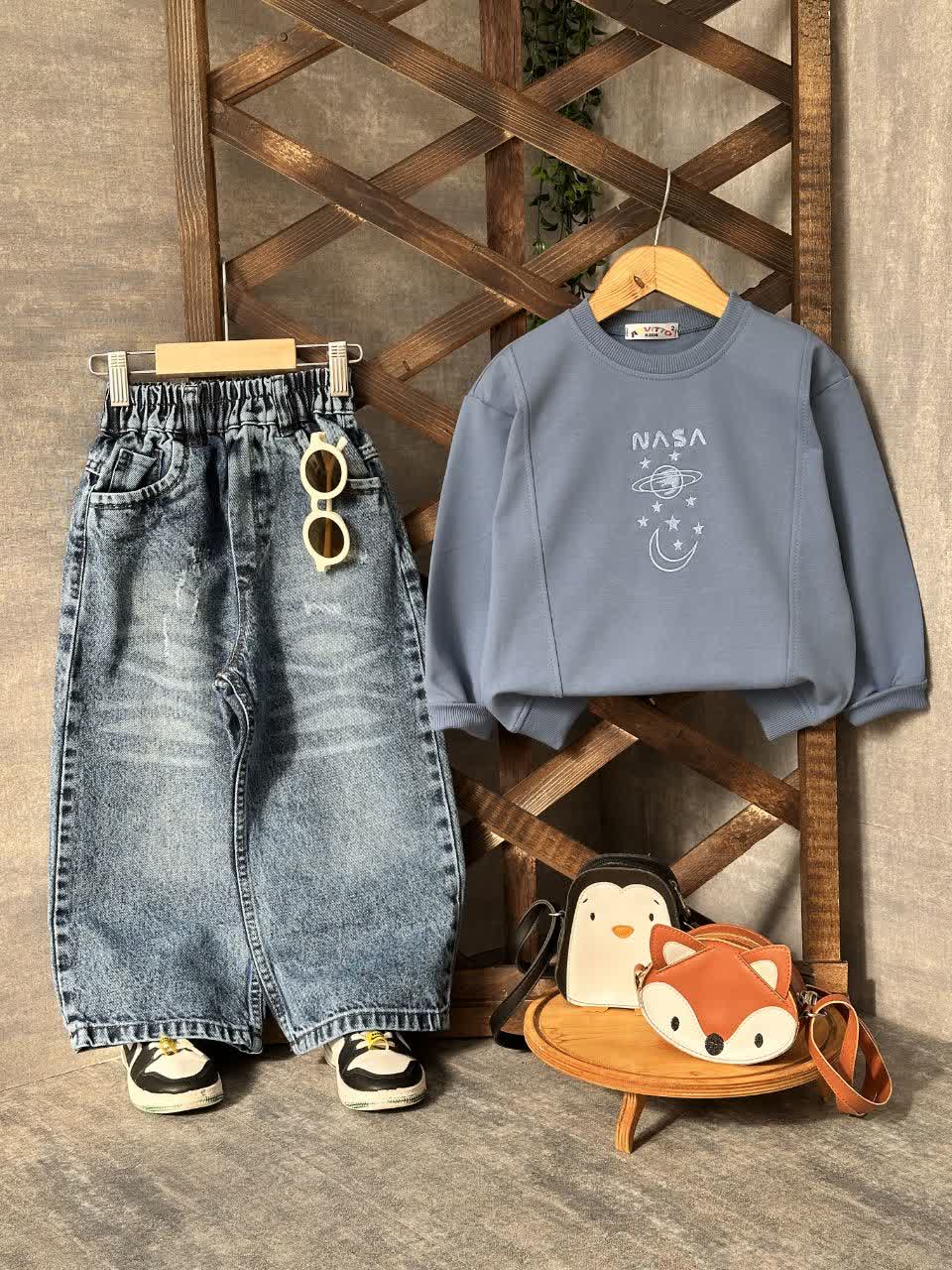 تصویر بلوز ناسا و شلوار جین بگ 